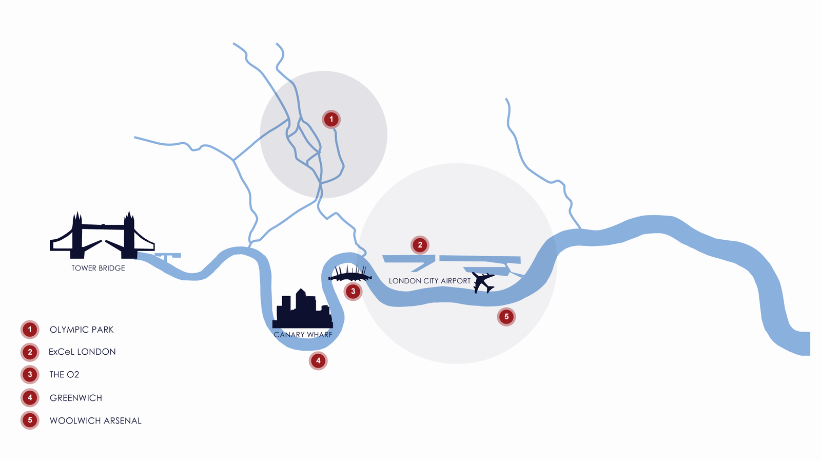 Olympic Sites River map